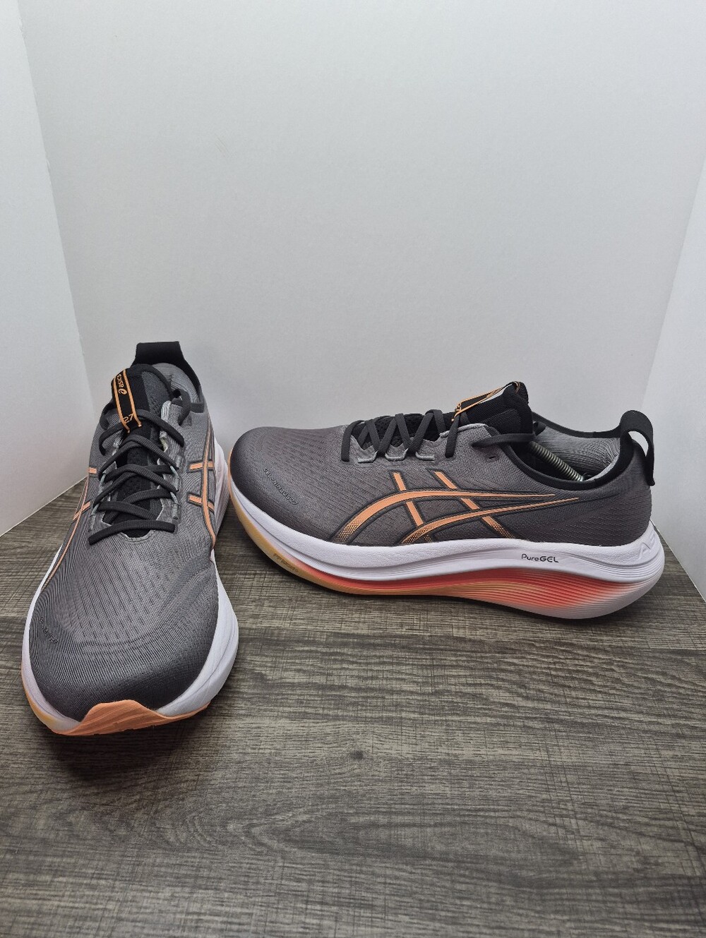 Asics Gel-Nimbus 27 Sneaker Men's 13 4E Extra Wide Gray Running Shoes